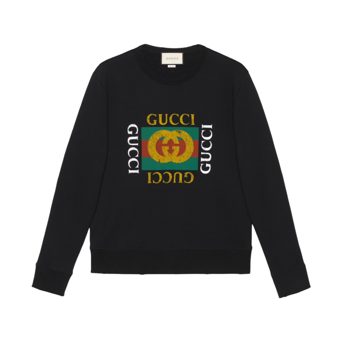 구찌 빈티지 로고 코튼 스웨트셔츠 블랙