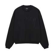 Stussy Relaxed Smoothstock Crew Black