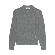 AMI Tonal de Coeur Crew Neck Sweater Heather Grey