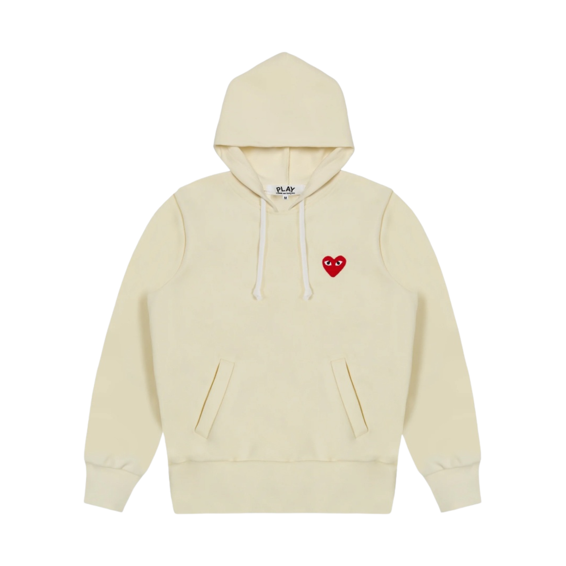 (W) 플레이 꼼데가르송 후드 스웨트셔츠 아이보리((W) Play Comme des Garcons Hooded Sweatshirt Ivory)