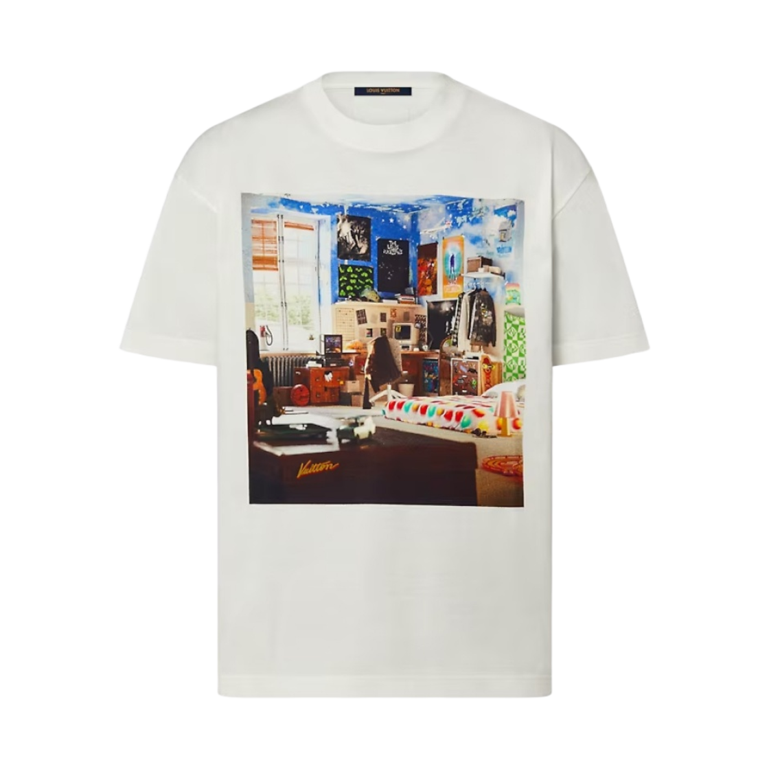 루이비통 프린티드 코튼 티셔츠 밀키 화이트(Louis Vuitton Printed Cotton T-Shirt Milky White) - 1