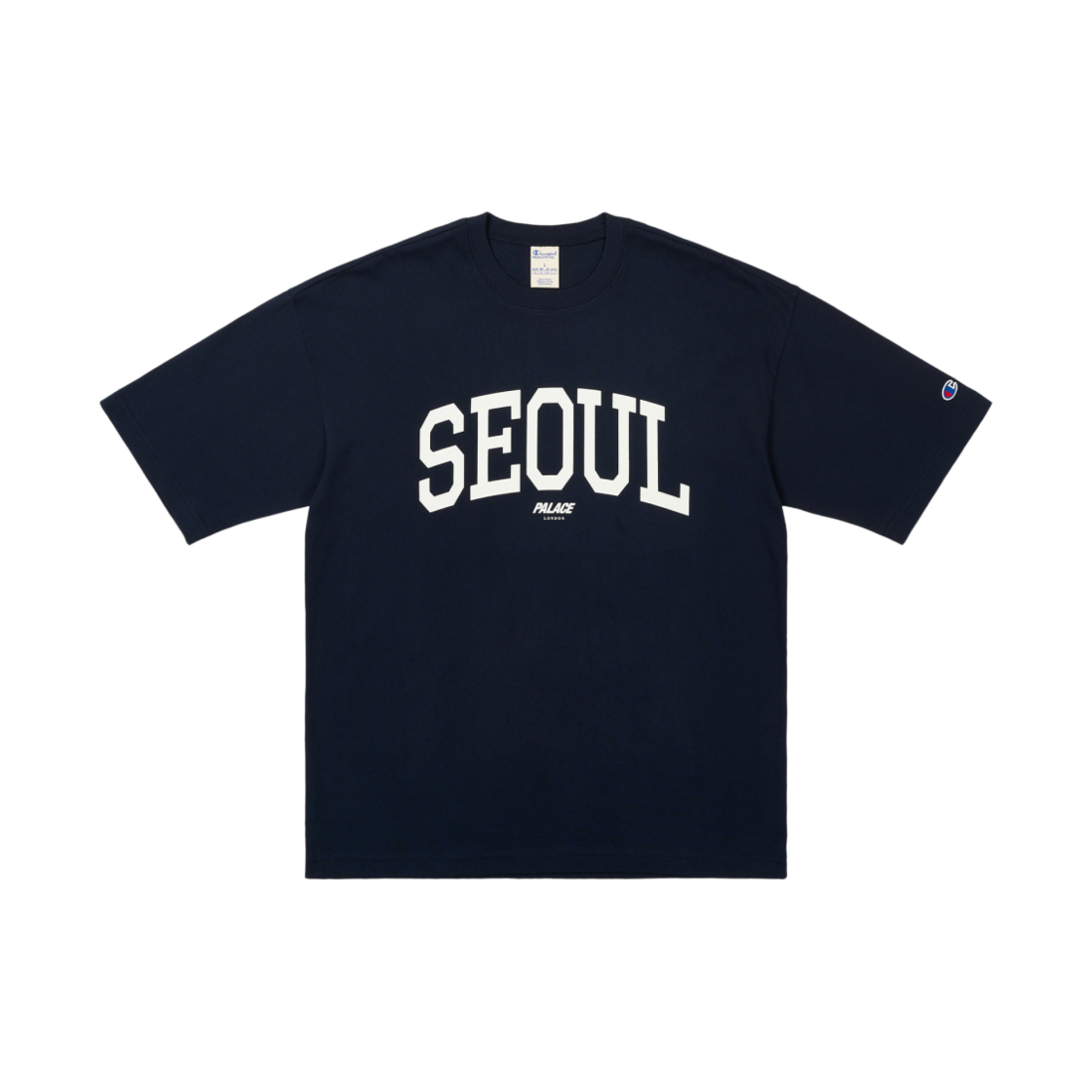 팔라스 x 챔피온 샵 티셔츠 서울 네이비 - 25SS(Palace x Champion Shop T-Shirt Seoul Navy - 25SS)
