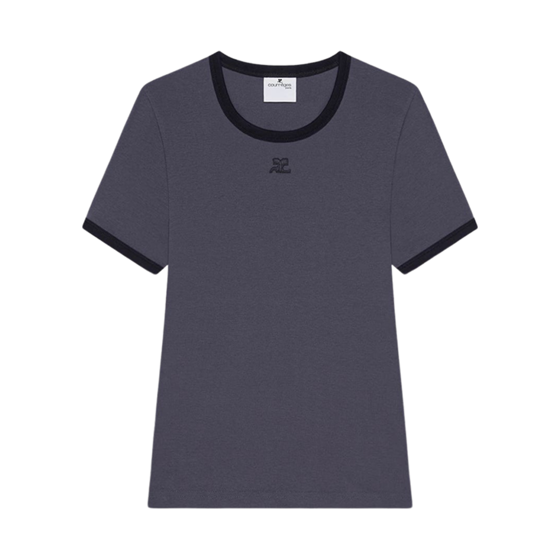 (W) 꾸레쥬 헤리티지 티셔츠 데님 블랙((W) Courreges Heritage T-Shirt Denim Black)