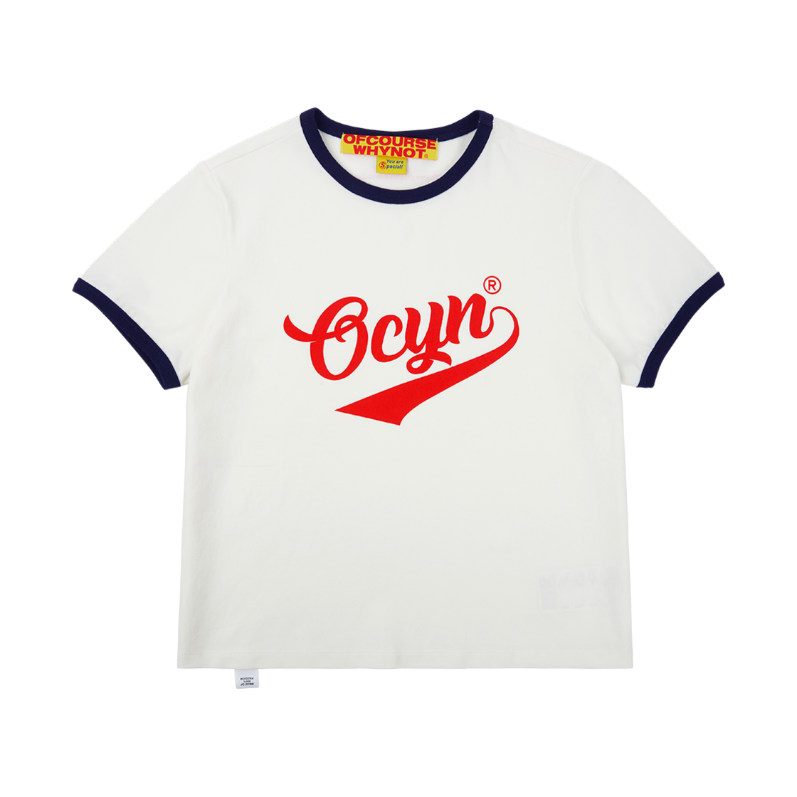 오브콜스와이낫 굿 바이브 온리 링어 티셔츠 화이트(ofcoursewhynot Good Vibe Only Ringer Tee White)