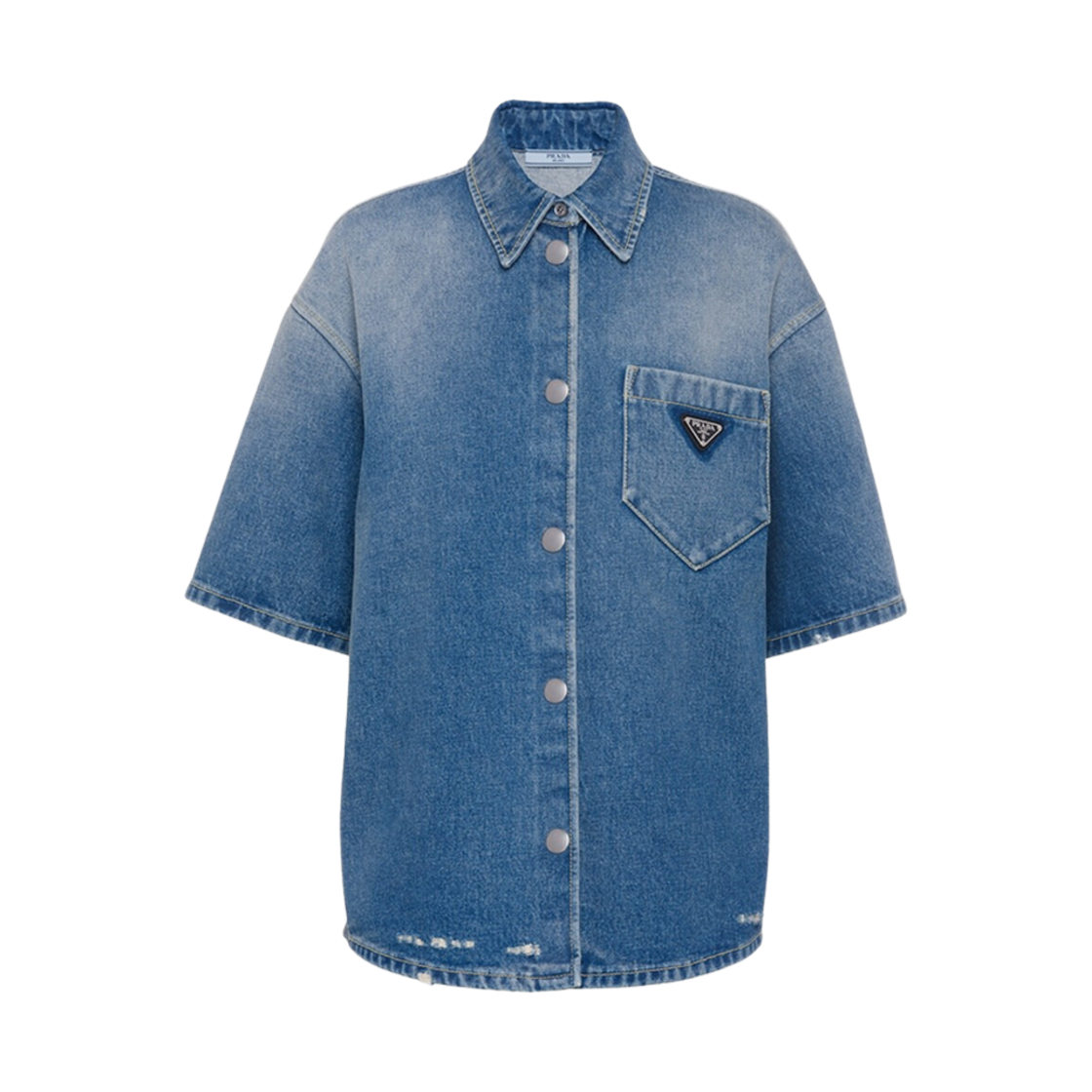 (W) 프라다 데님 셔츠 네이비((W) Prada Denim Shirt Navy) - 1