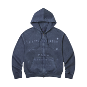 AMOU Pigment 2Way Hoodie Zip Up Navy