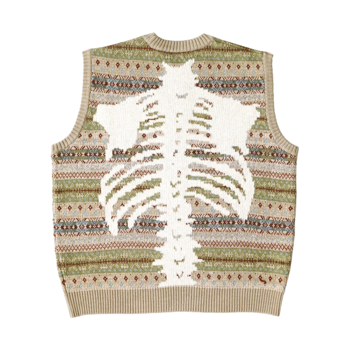 캐피탈 7G 울 페어 아일 본 베스트 색소폰(Kapital 7G Wool Fair Isle Bone Vest Saxophone) - 1