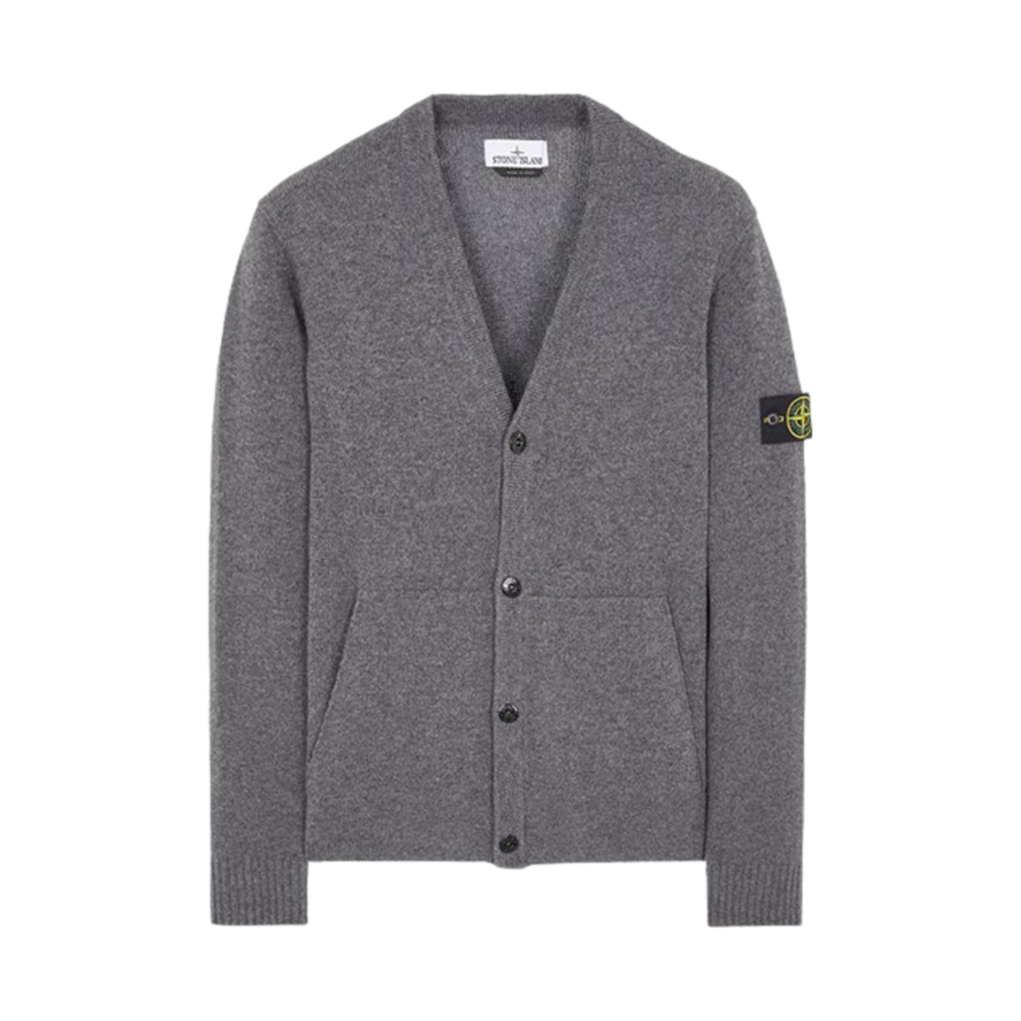 스톤 아일랜드 506A2 질롱 울 니트 가디건 다크 그레이 멜란지 - 23FW(Stone Island 506A2 Geelong Wool Knit Cardigan Dark Grey Melange - 23FW) - 1
