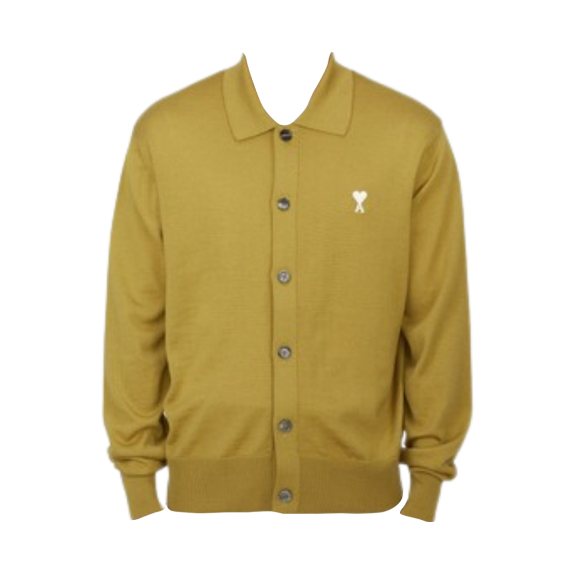 아미 스몰 하트 로고 자수 폴로 가디건 하바나(AMI de Coeur Embroidery Polo Cardigan Havana)