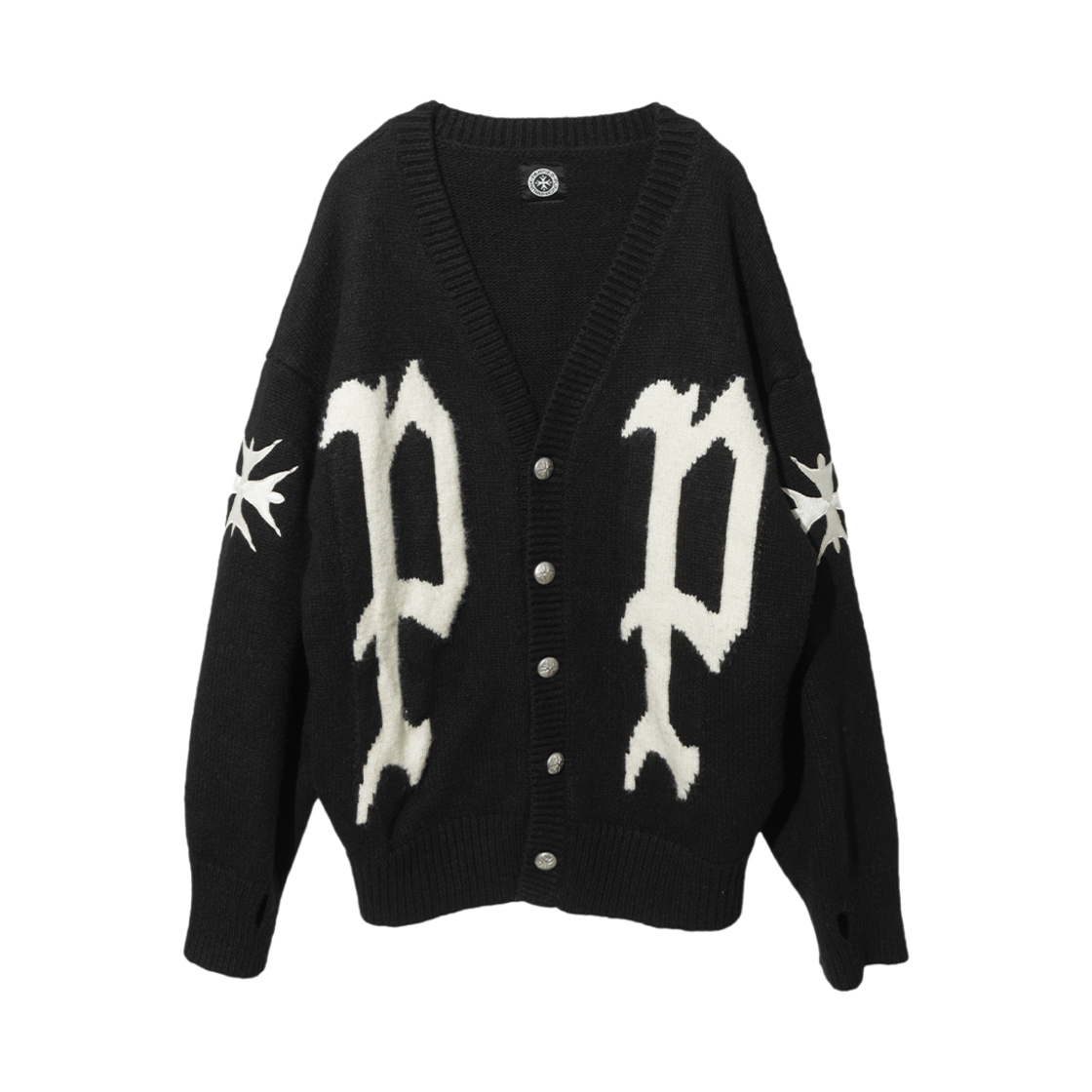 PDPCA01CAF Punch Drunk Parties PP Embroidered Cardigan BLACK