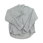 Nonnod Flexible string tucked stripe shirt Navy