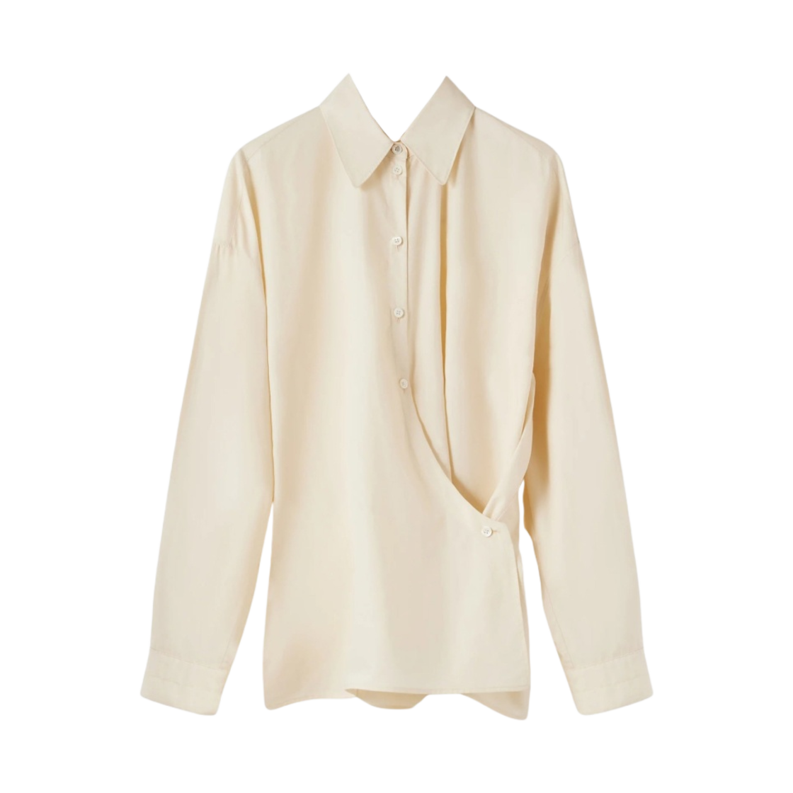 (W) 르메르 스트레이트 칼라 트위스트 셔츠 크림((W) Lemaire Straight Collar Twisted Shirt Cream) - 1