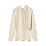 (W) Lemaire Straight Collar Twisted Shirt Cream