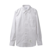 Thom Browne Center Back RWB Shadow Pinstripe Oxford Straight Fit Shirt White