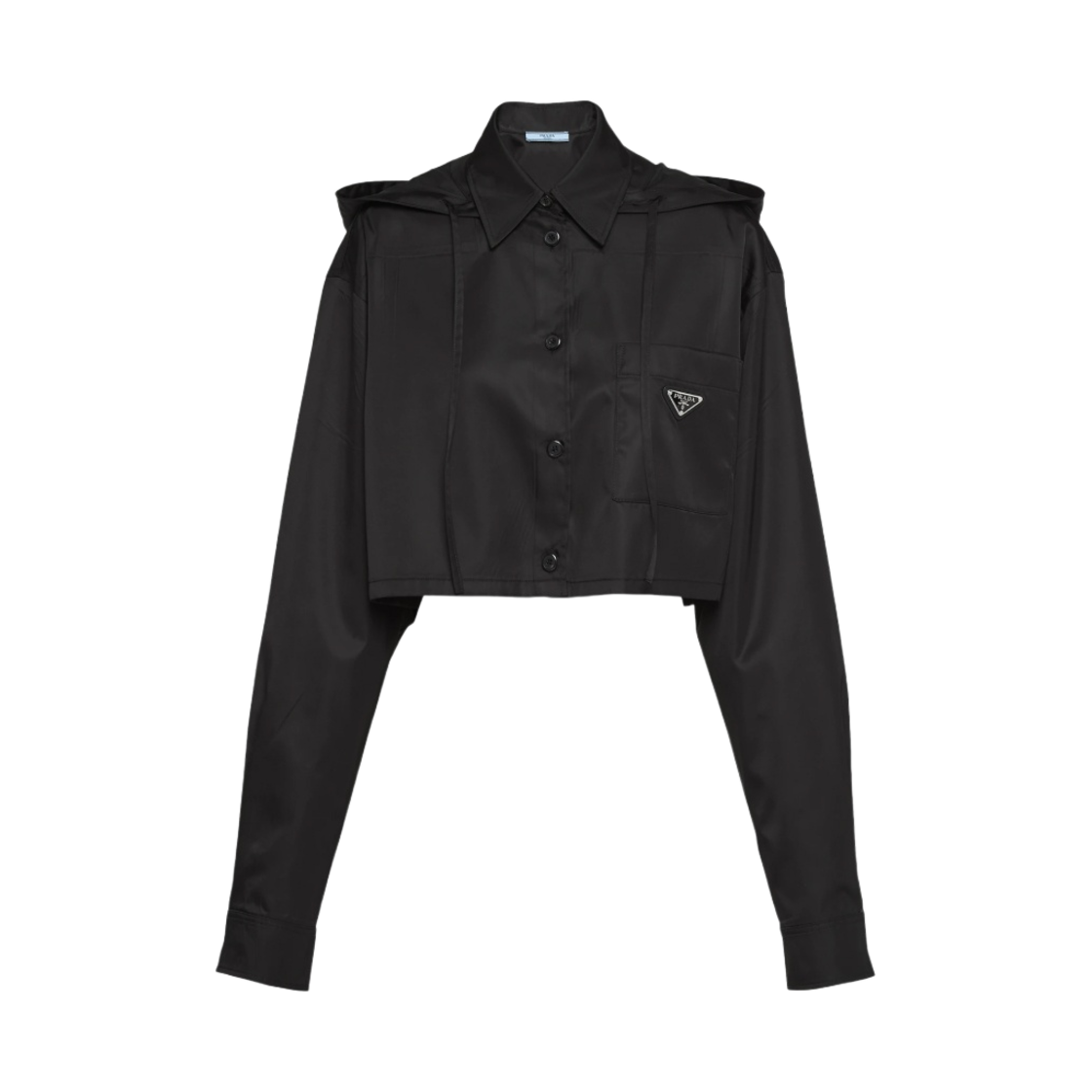 (W) 프라다 리나일론 개버딘 셔츠 블랙((W) Prada Re-Nylon gabardine shirt Black) - 1