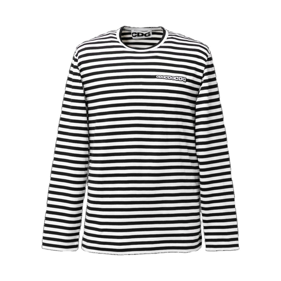 CDG 패치 롱슬리브 티셔츠 블랙 스트라이프(CDG Patch Long Sleeve T-Shirt Black Stripe)