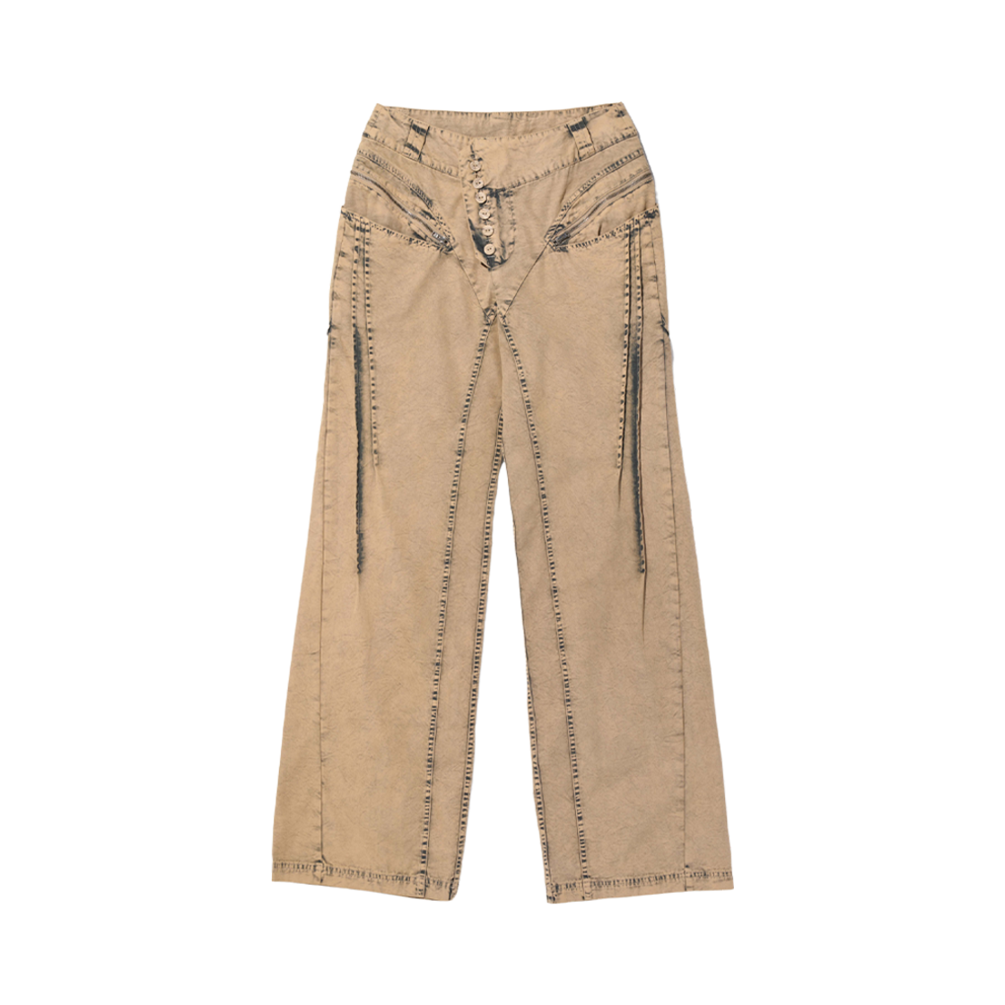 (W) 미스치프 블리치드 핀턱 팬츠 블리치드 머드((W) Mischief Bleached Pintuck Pants Bleached Mud)