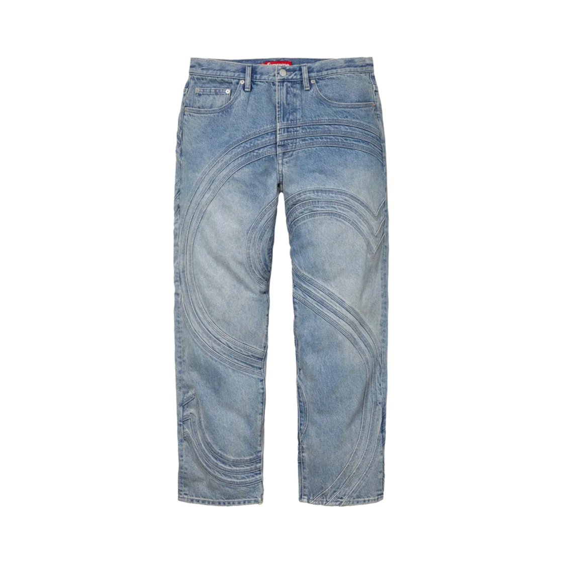 슈프림 S 로고 루즈 핏 진 워시드 블루 - 24SS(Supreme S Logo Loose Fit Jean Washed Blue - 24SS)