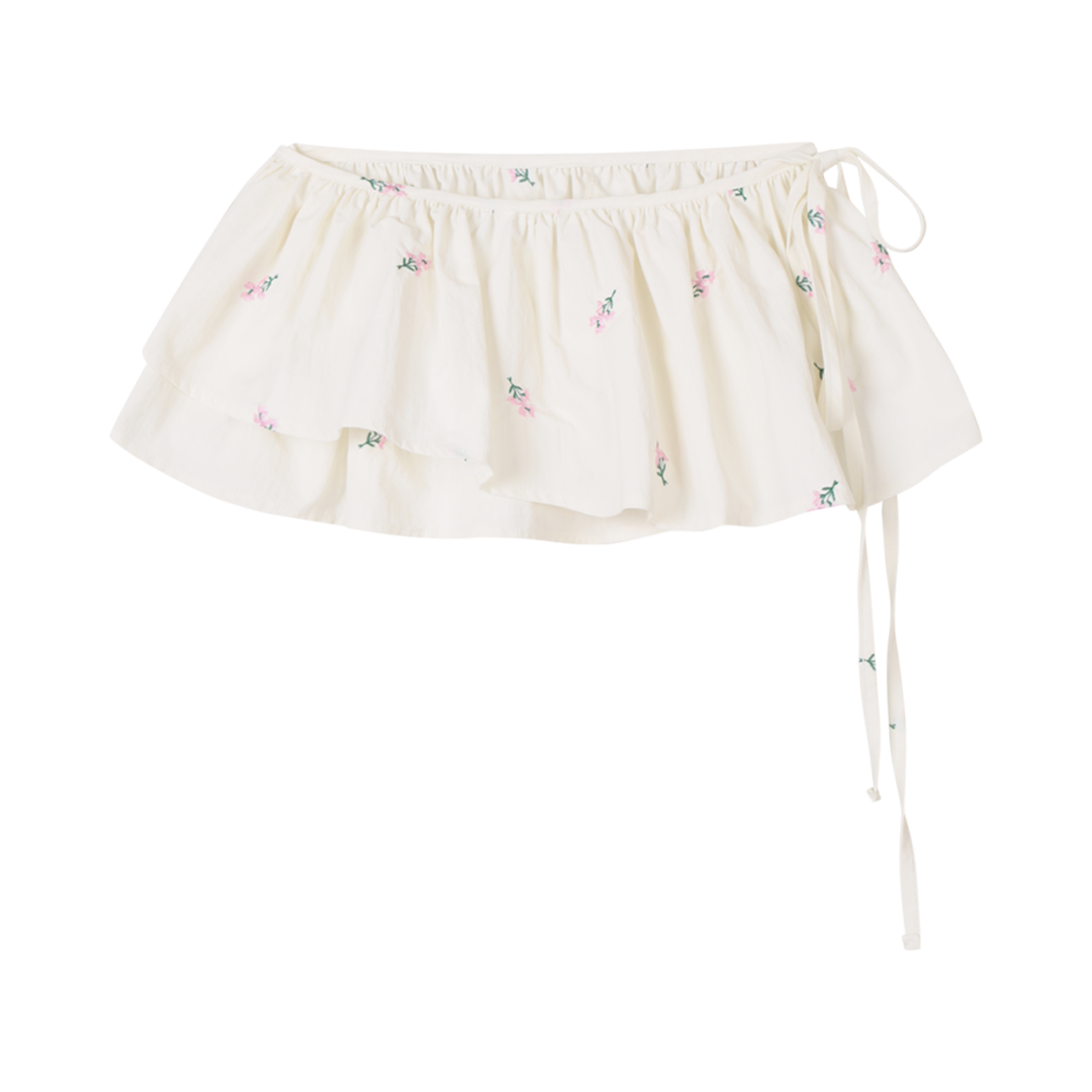 NEIB24FWSK001 Neib Floral Embroidery Layered Skirt Ivory