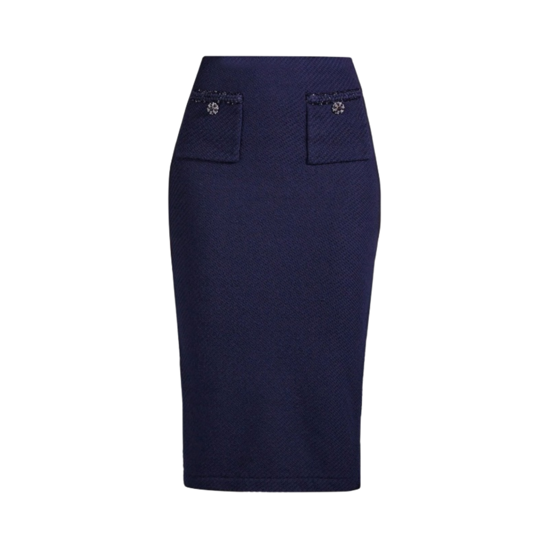(W) 셀프 포트레이트 니트 미디 스커트 네이비((W) Self Portrait Knit Midi Skirt Navy)