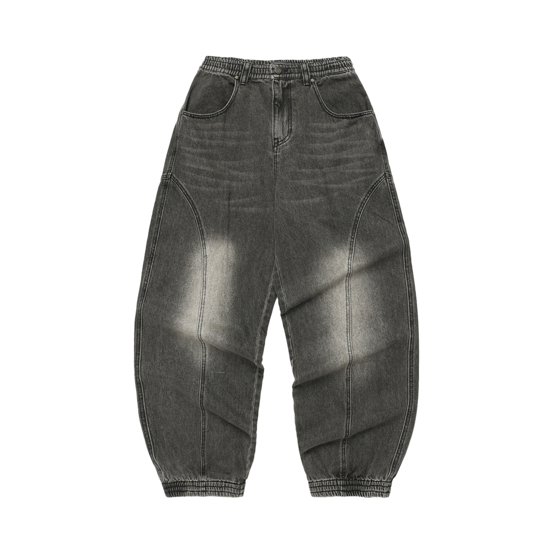 HVRSDDJ601BKB Vonvat Semi Balloon Jogger Pants Black