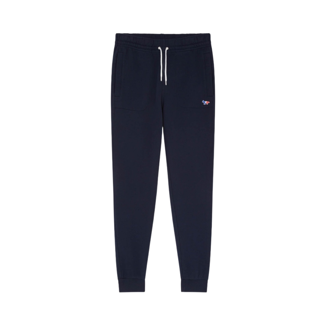 AM01300KM0001-P480 Maison Kitsune Tricolor Fox Patch Classic Jogger Pants Navy