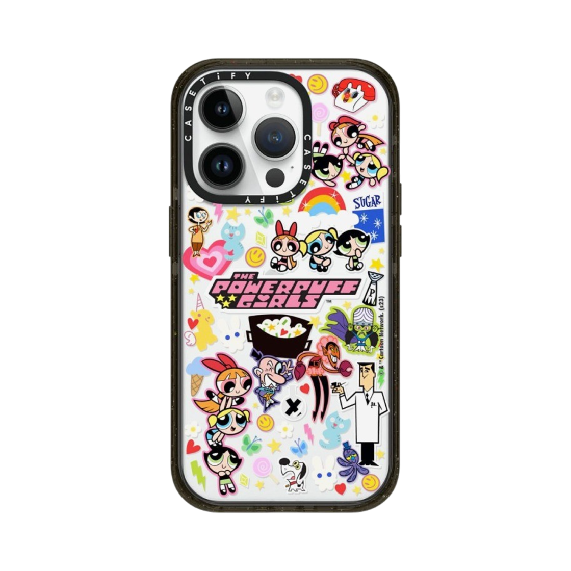 케이스티파이 x 파워퍼프걸 아이폰 스티커매니아 임팩트 케이스 클리어 블랙