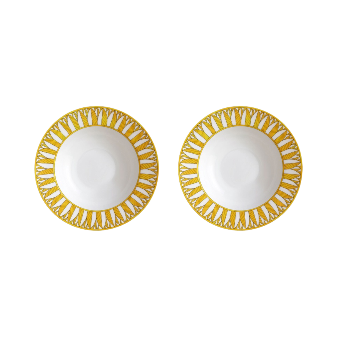 P046014P Hermes Soleil d'Hermes Pasta Plate Yellow (2 Plates)