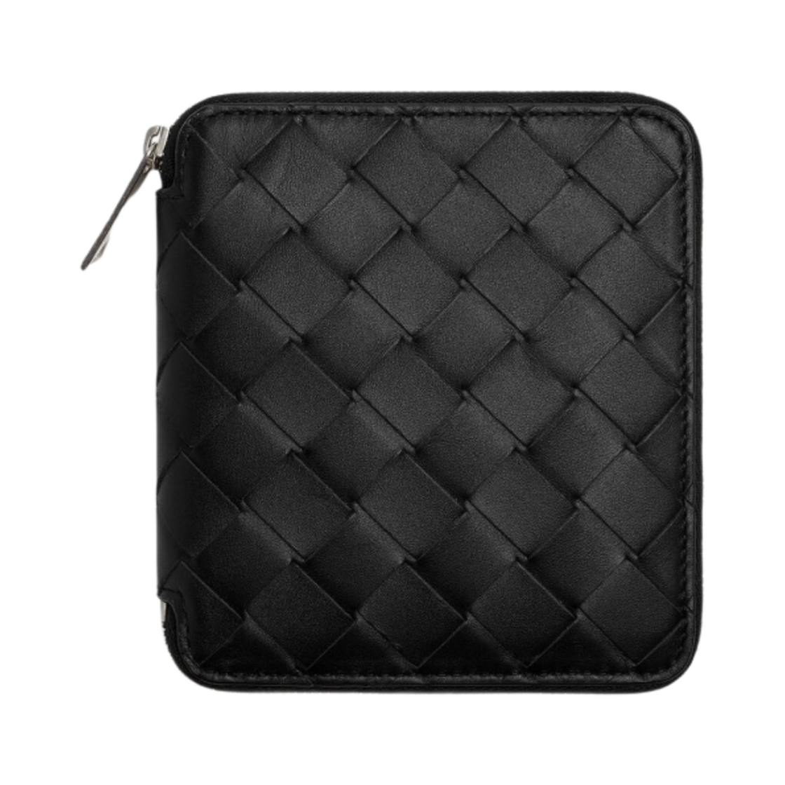 보테가 베네타 컴팩트 집 어라운드 지갑 블랙(Bottega Veneta Compact Zip Around Wallet Black) - 1