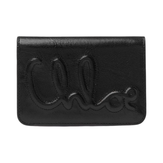 CHC24WP447O16001 Chloe C Shiny Calfskin Wallet Black