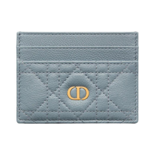 S5130UWHC-M81B Dior Caro Five Slot Card Holder Supple Cannage Calfskin Cloud Blue