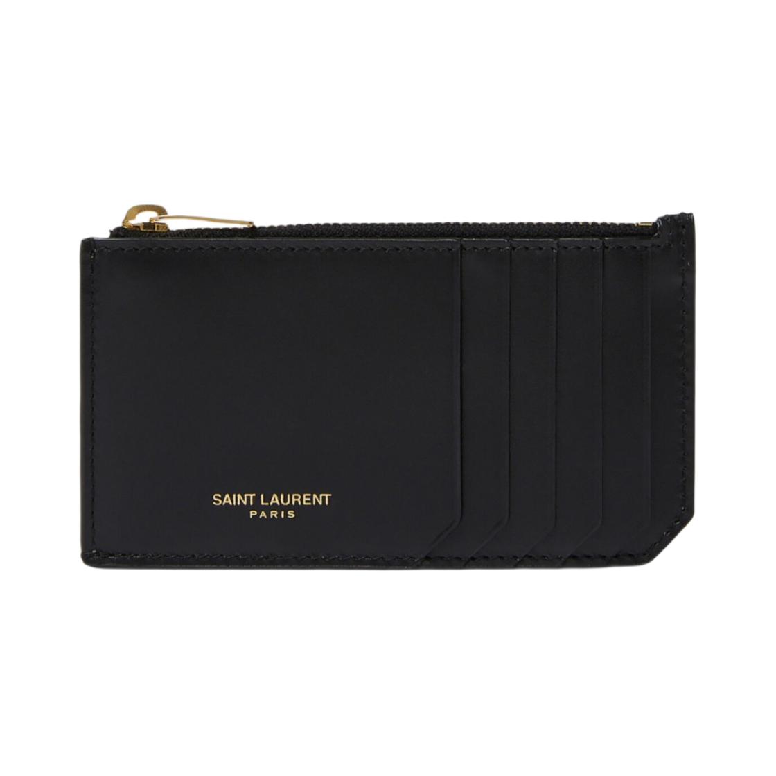 631992-2R20J-1000 Saint Laurent Paris Zipped Card Case Leather Black