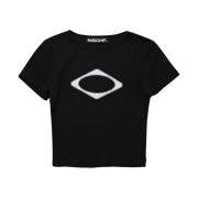 (W) Mischief Rhombus Blur T-Shirt Mini Black