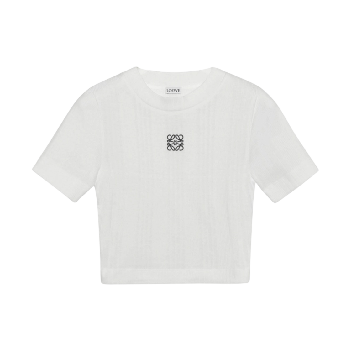 (W) 로에베 아나그램 탑 립드 코튼 저지 화이트