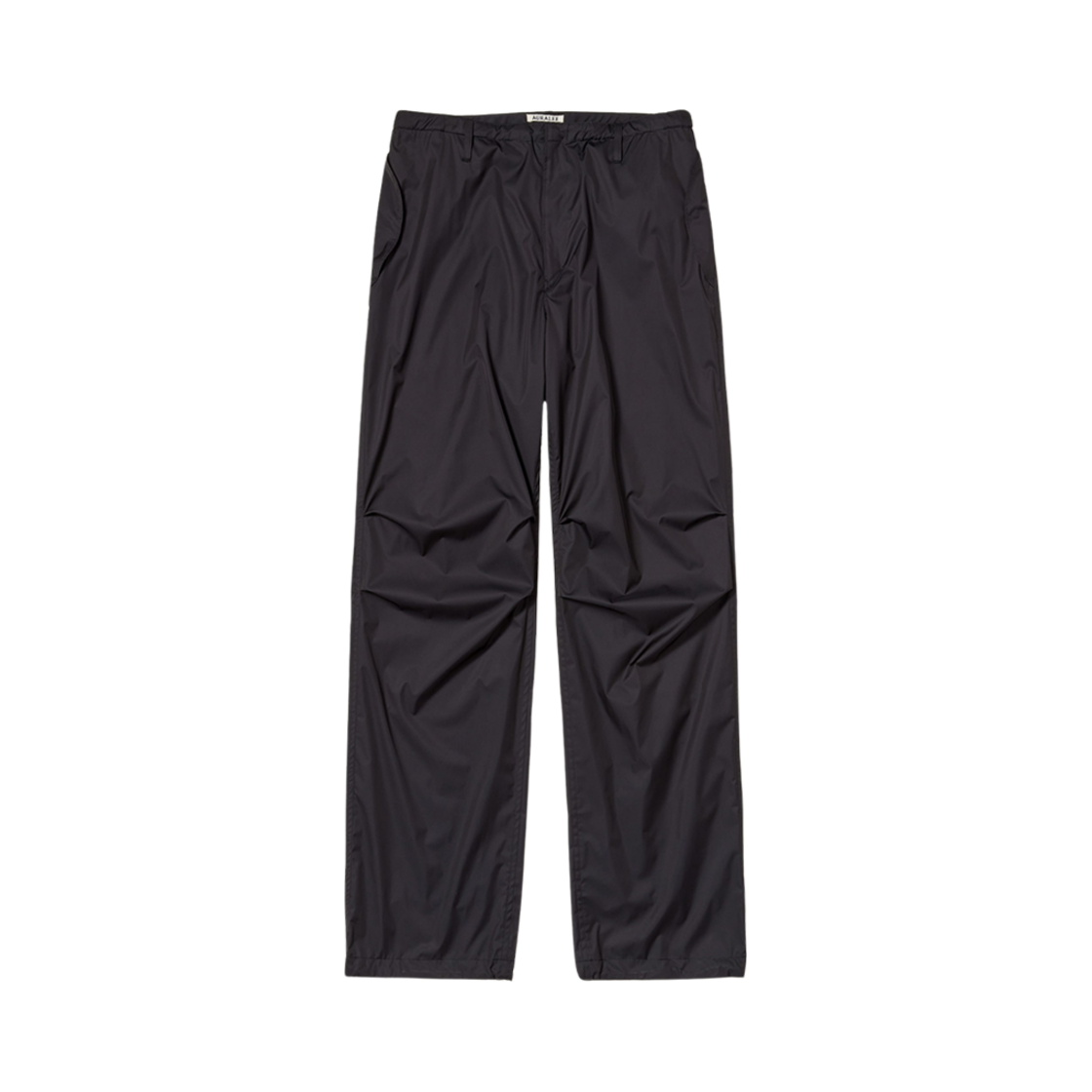 A24SP03SL Auralee Hard Twist Polyester Satin Laminate Field Pants Black