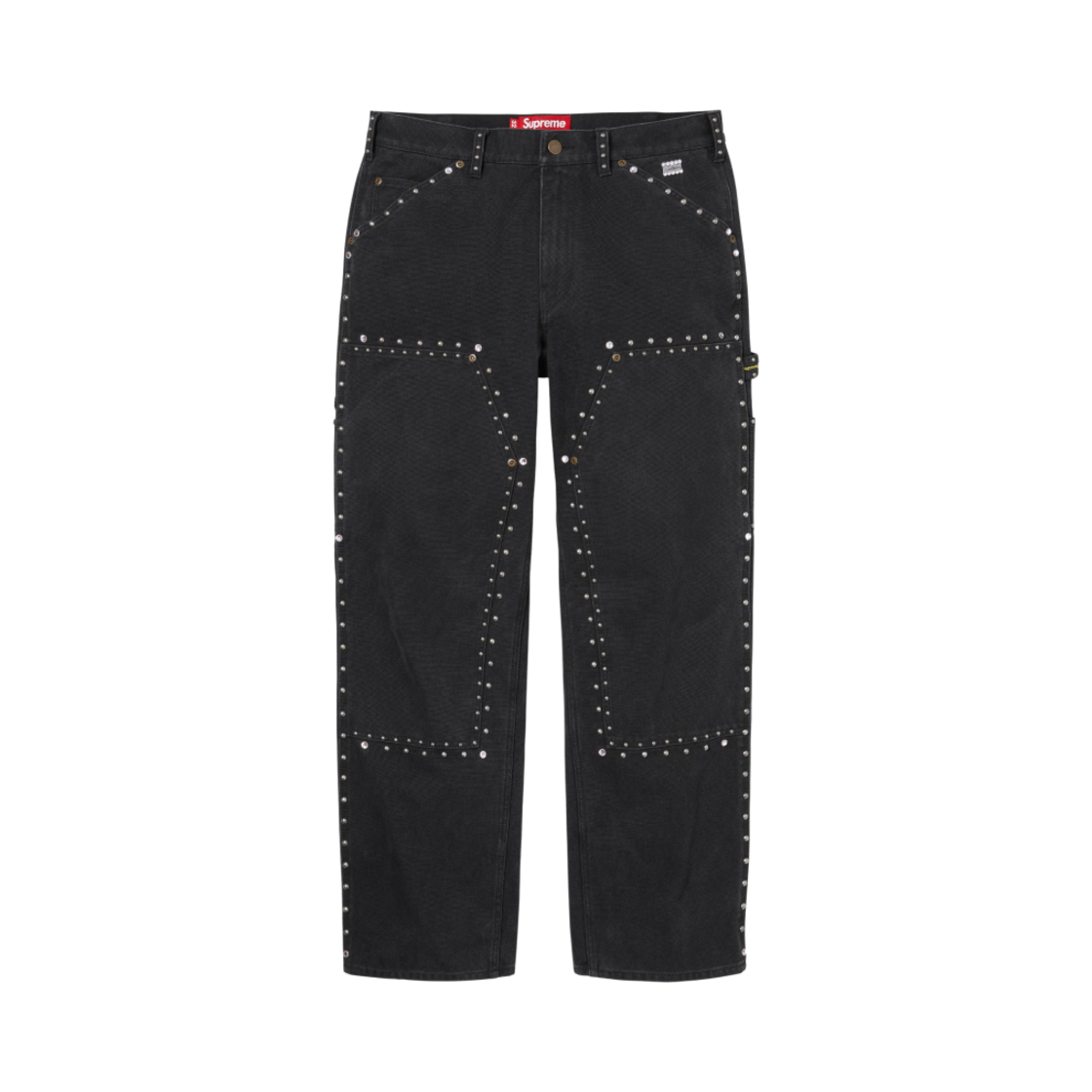 슈프림 x B.B. 사이먼 스터드 더블 니 페인터 팬츠 블랙 - 24FW(Supreme x B.B. Simon Studded Double Knee Painter Pant Black - 24FW) - 1