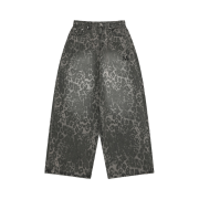 MUCENT Ditt Snap Button Leopard Wide Pants