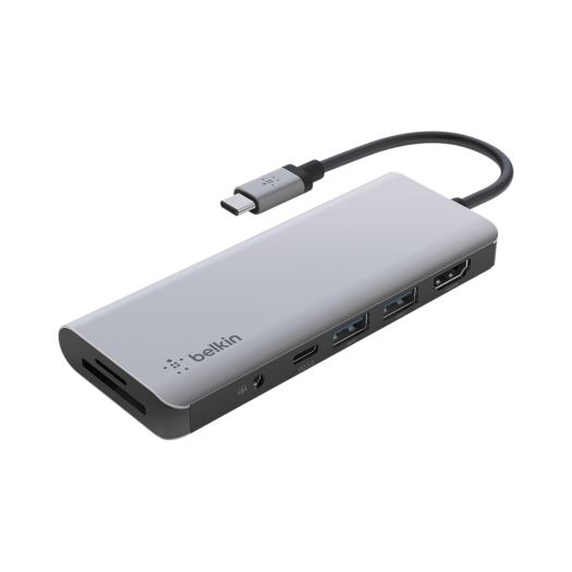 AVC009btSGY Belkin 7-in-1 USB C Type Hub Adapter AVC009bt