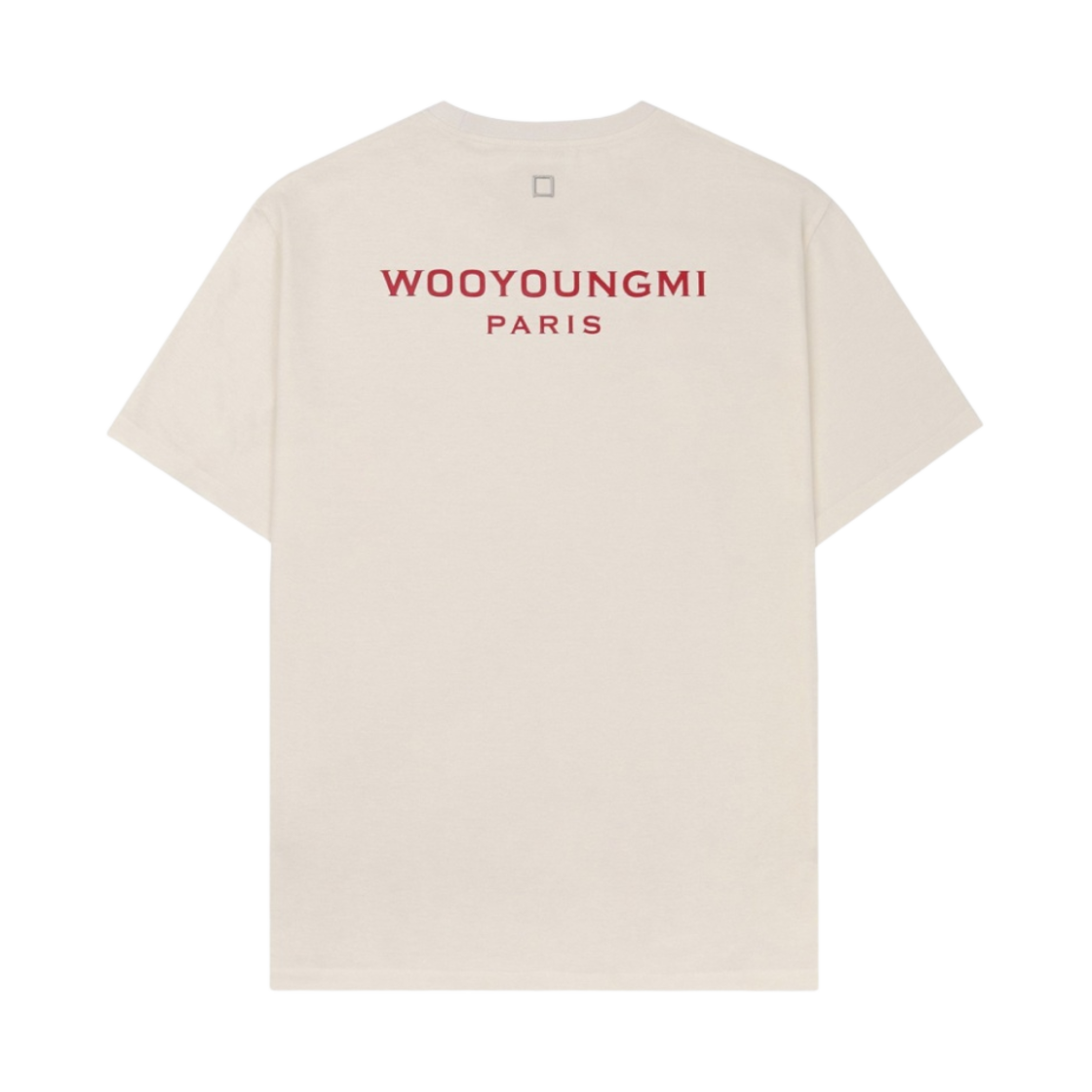 우영미 레드 백로고 티셔츠 아이보리 - 22SS