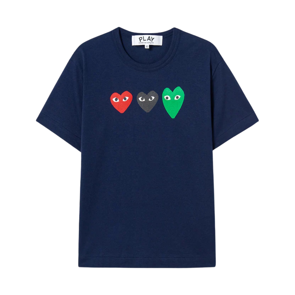 AZ-T186-051-1 Play Comme des Garcons Multi Heart T-Shirt Navy