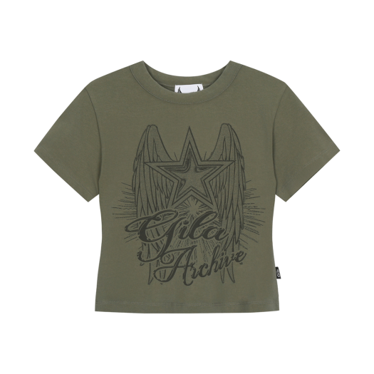 Tシャツ・カットソー [Gila Archive] STAR WING CROP T-SHIRT_BR GL25SUTP02BR MUSINSA | GILAARCHIVE STAR WING CROP T-SHIRT_BR