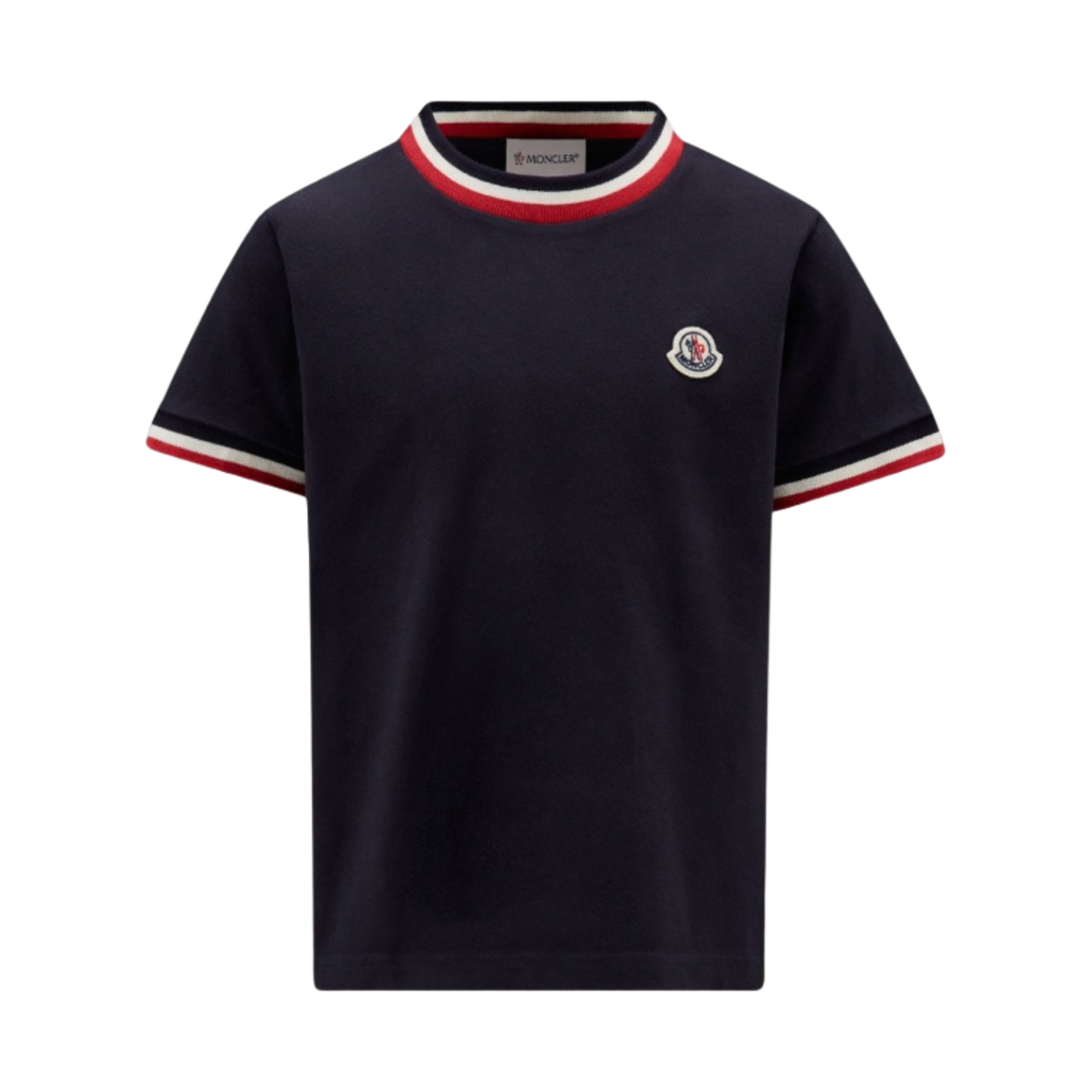 (키즈) 몽클레르 트라이컬러 티셔츠 네이비 블루 - 22FW((Kids) Moncler Tricolor T-Shirt Navy Blue - 22FW) - 1