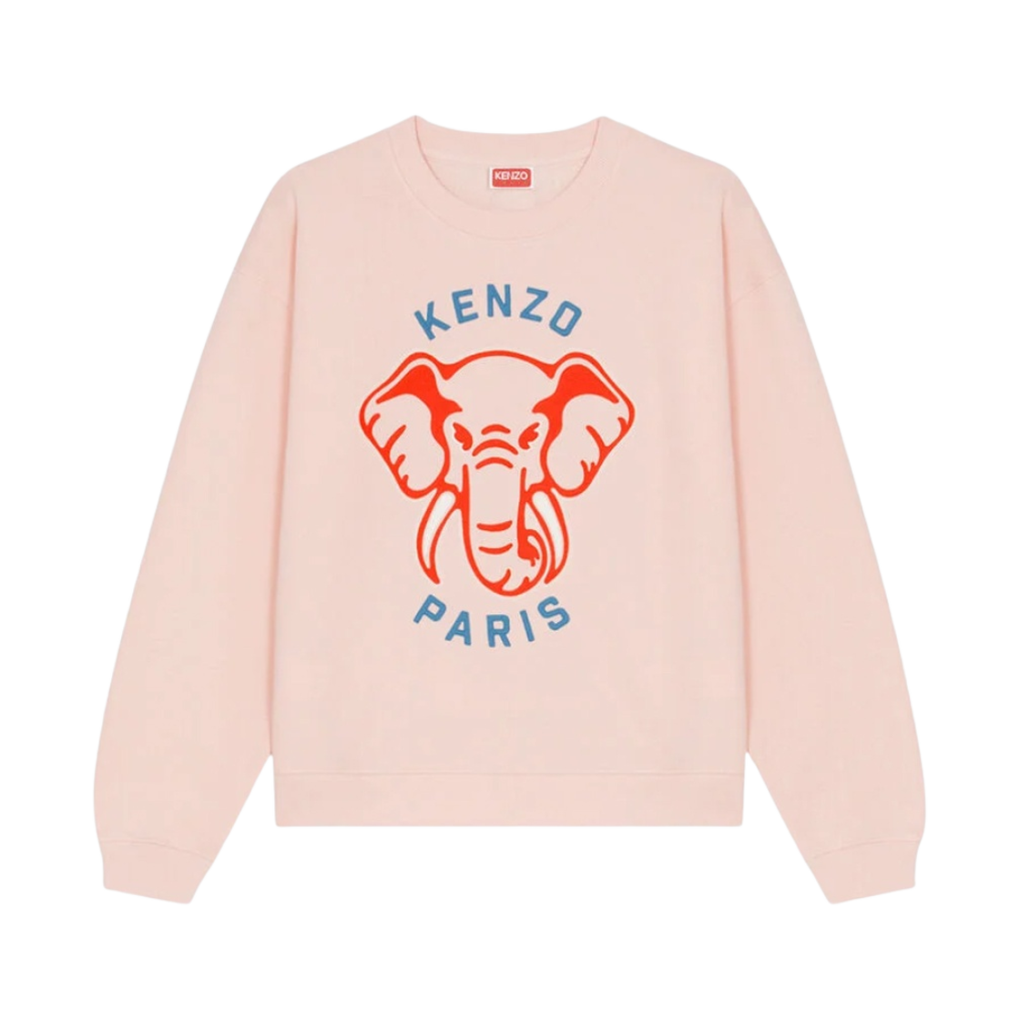 (W) 겐조 엘리펀트 바시티 정글 스웨트셔츠 페이디드 핑크((W) Kenzo Elephant Varsity Jungle Sweatshirt Faded Pink) - 1