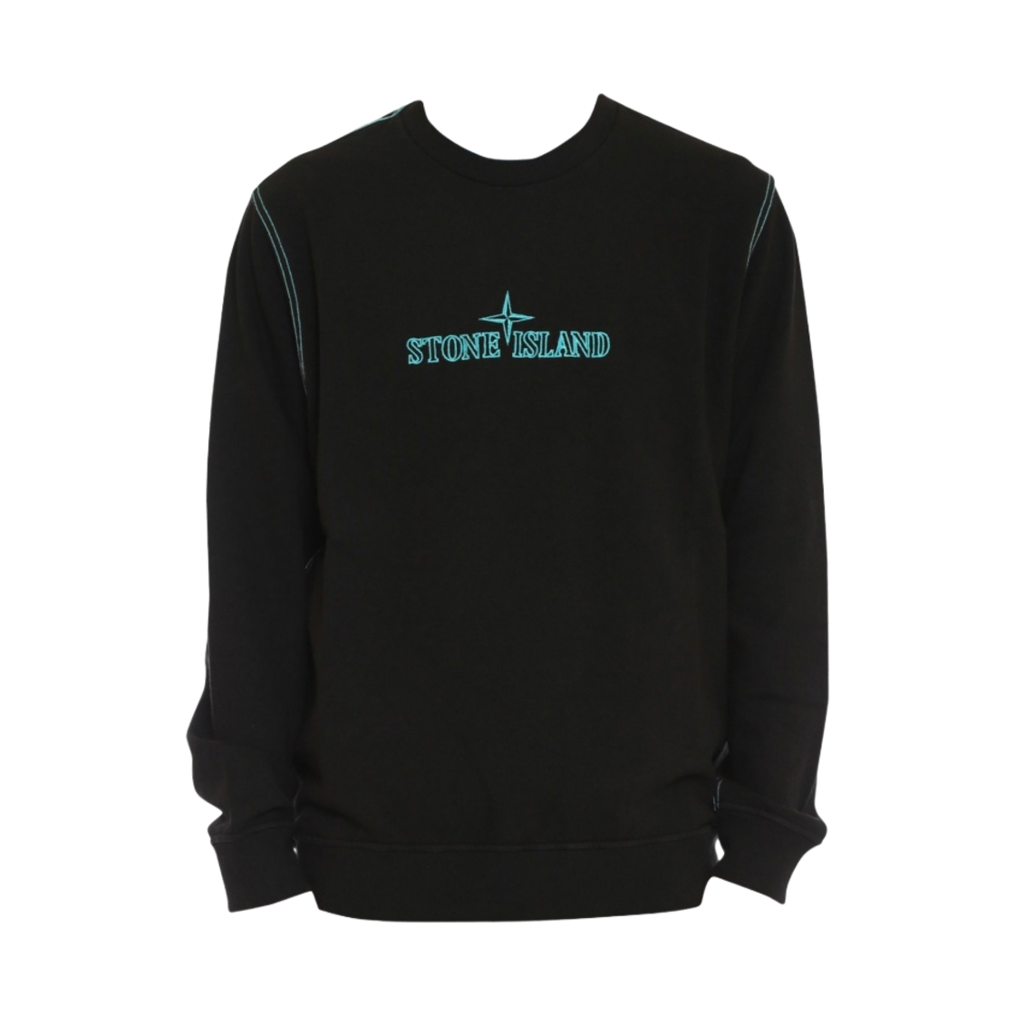 스톤 아일랜드 61459 자수 로고 크루넥 스웨트셔츠 블랙 - 21SS(Stone Island 61459 Embroidered Logo Crewneck Sweatshirt Black - 21SS) - 1