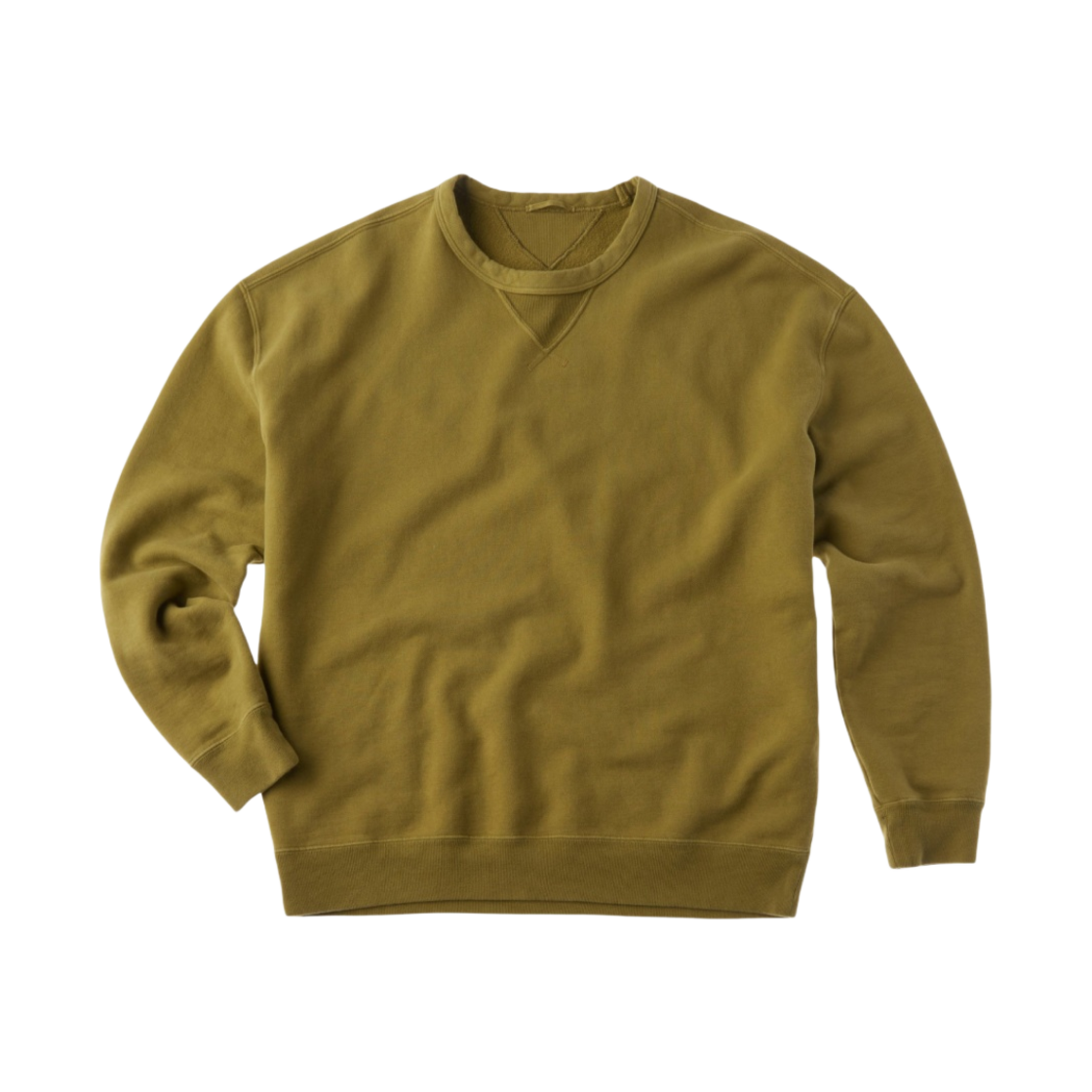 텐씨 가먼트 다이드 코튼 저지 스웨트셔츠 그린 앰버(Ten C Garment Dyed Cotton Jersey Sweatshirt Green Amber)
