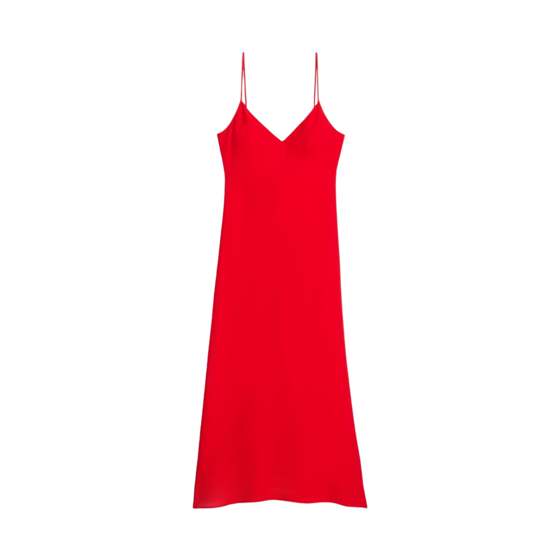 (W) 아미 브이넥 롱 드레스 스칼렛 레드((W) AMI V-Neck Long Dress Scarlet Red) - 1