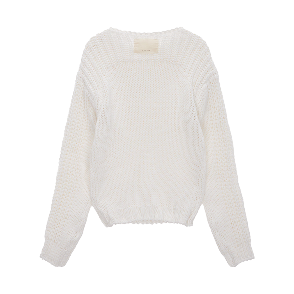 (W) 마뗑킴 브레이드 텍스쳐 니트 풀오버 화이트((W) Matin Kim Braid Texture Knit Pullover White) - 2