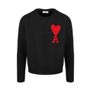AMI de Coeur Oversize Intarsia Sweater Black - 20FW