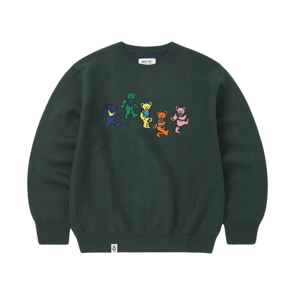 디스이즈네버댓 x 그레이트풀 데드 댄싱 베어 니트 스웨터 다크 그린(Thisisneverthat x Grateful Dead Dancing Bears Knit Sweater Dark Green) - 1