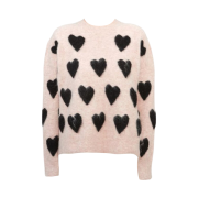 (W) All Saints Amora Knit Pale Pink Black